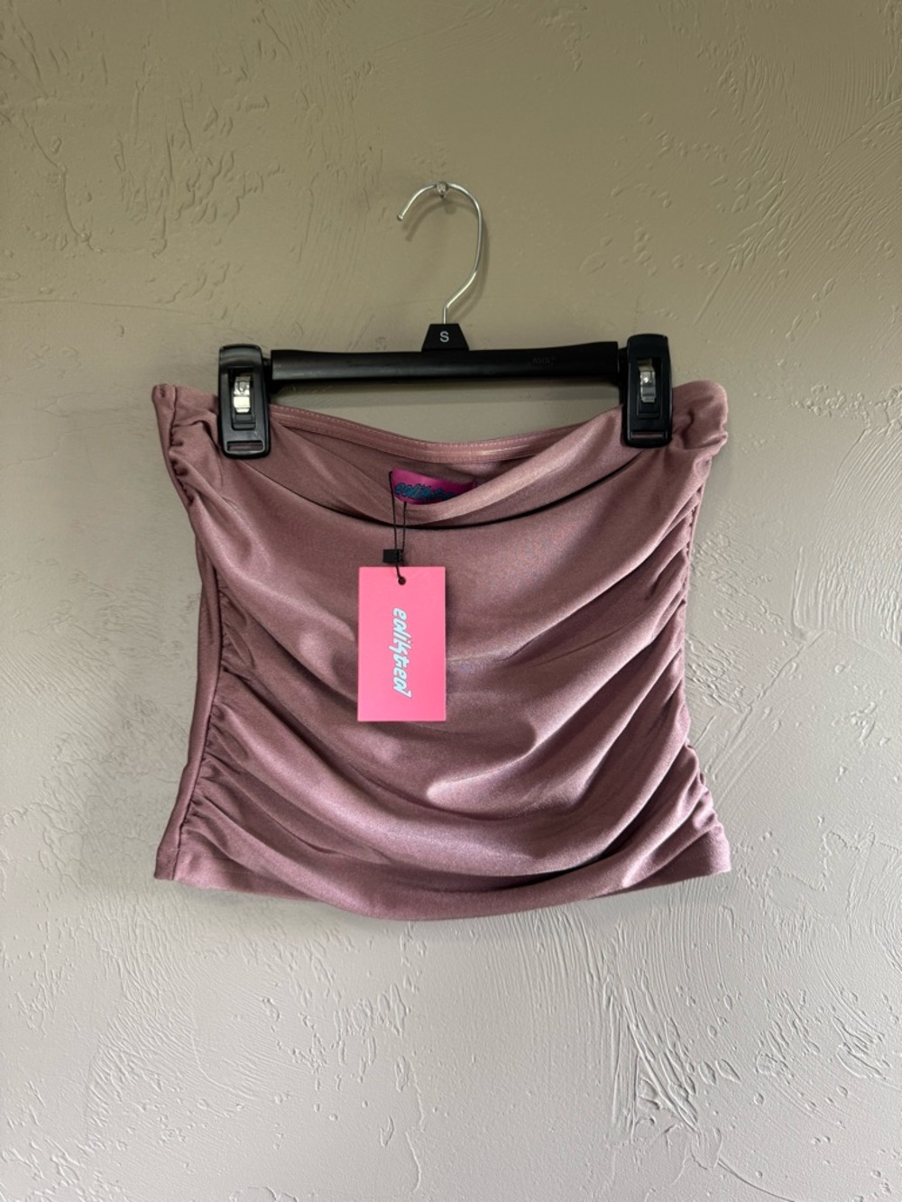 Edikted Ruched Tube Top in Mauve